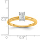 14k Two-tone 1/2 Ct. Certified Lab Grown Diamond VS/SI+ G+ Emerald Solitare Engagement Ring