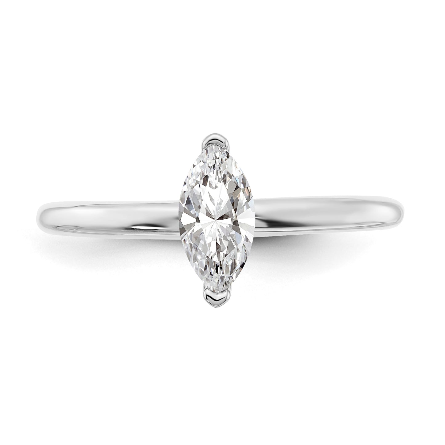 14k White Gold 1/2 Ct. Lab Grown Diamond VS/SI+ G+ Marquise Solitare Engagement Ring