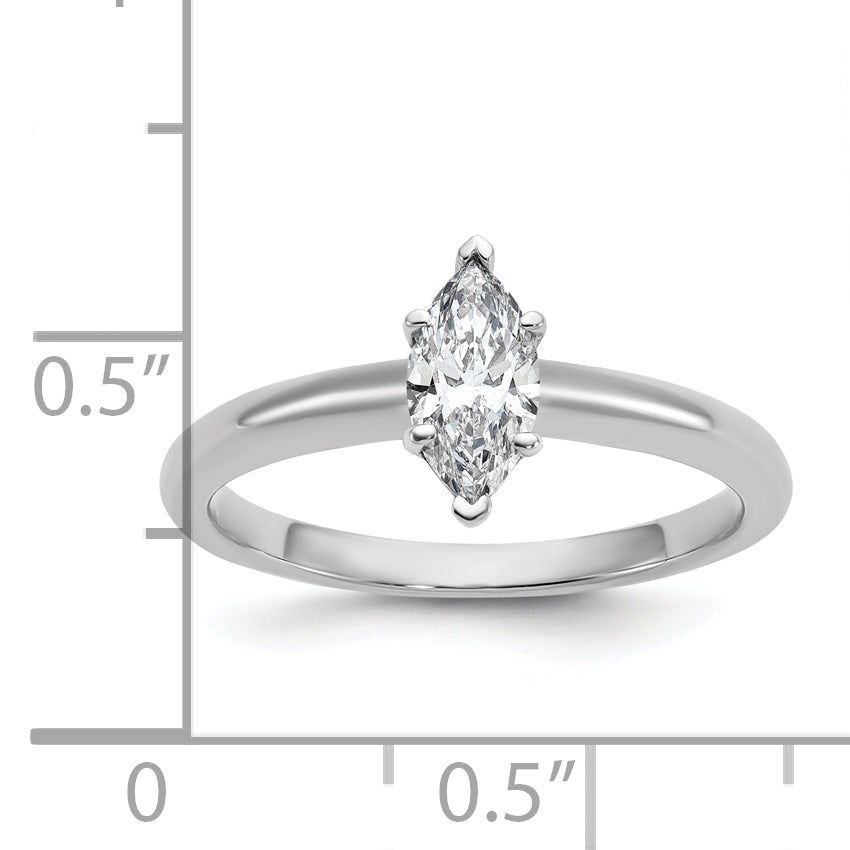 14k White Gold 1/2 Ct. Lab Grown Diamond VS/SI+ G+ Marquise Solitare Engagement Ring