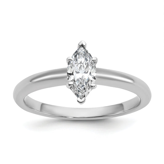 14k White Gold 1/2 Ct. Certified Lab Grown Diamond VS/SI+ G+ Marquise Solitare Engagement Ring