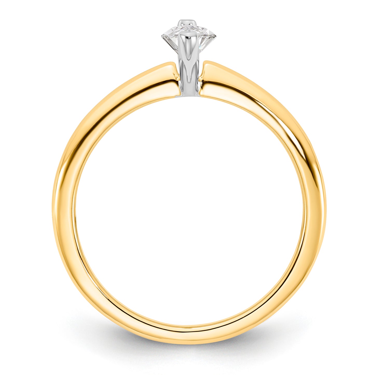 14k Two-tone 1/2 Ct. Certified Lab Grown Diamond VS/SI+ G+ Marquise Solitare Engagement Ring