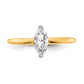 14k Two-tone 1/2 Ct. Certified Lab Grown Diamond VS/SI+ G+ Marquise Solitare Engagement Ring