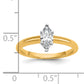 14k Two-tone 1/2 Ct. Lab Grown Diamond VS/SI+ G+ Marquise Solitare Engagement Ring