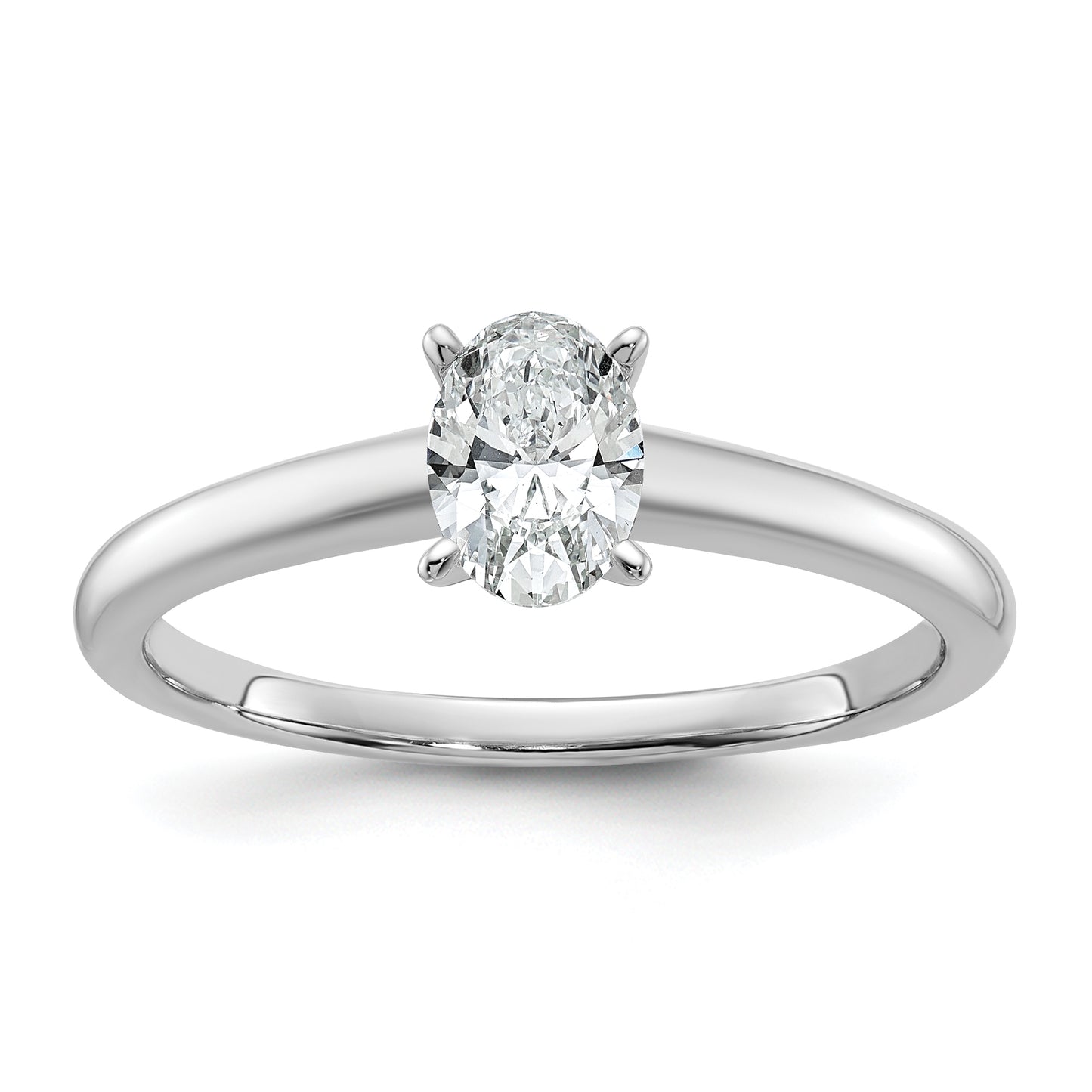 14k White Gold 1/2 Ct. Lab Grown Diamond VS/SI+ G+ Oval Solitare Engagement Ring