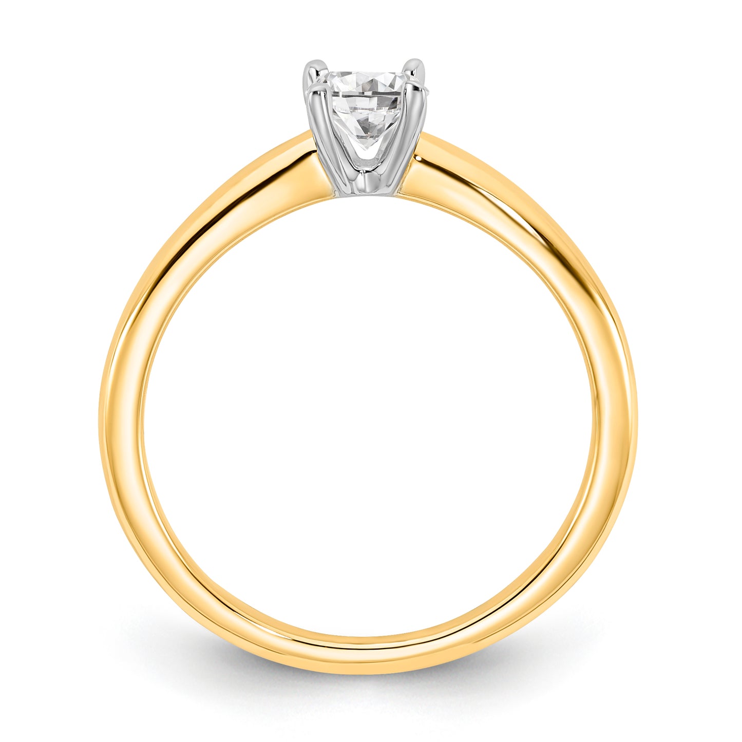 14k Two-tone 1/2 Ct. Lab Grown Diamond VS/SI+ G+ Oval Solitare Engagement Ring