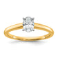 14k Two-tone 1/2 Ct. Lab Grown Diamond VS/SI+ G+ Oval Solitare Engagement Ring