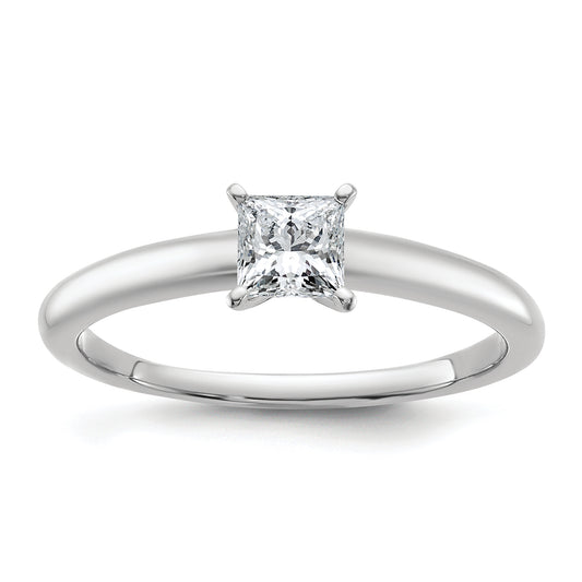 14k White Gold 1/2 Ct. Lab Grown Diamond VS/SI+ G+ Princess Solitare Engagement Ring