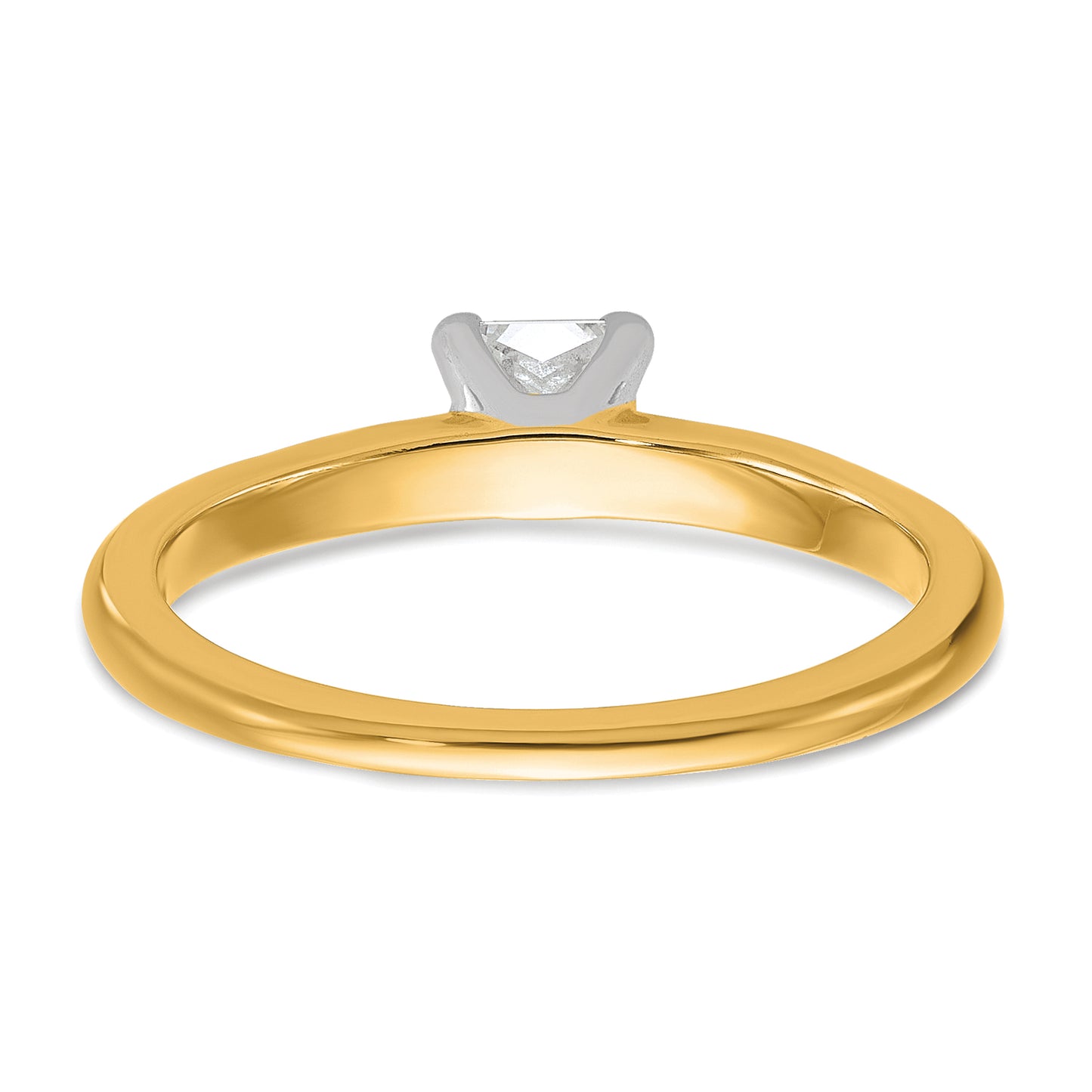 14k Two-tone 1/2 Ct. Certified Lab Grown Diamond VS/SI+ G+ Princess Solitare Engagement Ring