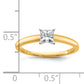 14k Two-tone 1/2 Ct. Lab Grown Diamond VS/SI+ G+ Princess Solitare Engagement Ring