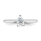 14k White Gold 1/2 Ct. Certified Lab Grown Diamond VS/SI+ G+ Pear Solitare Engagement Ring