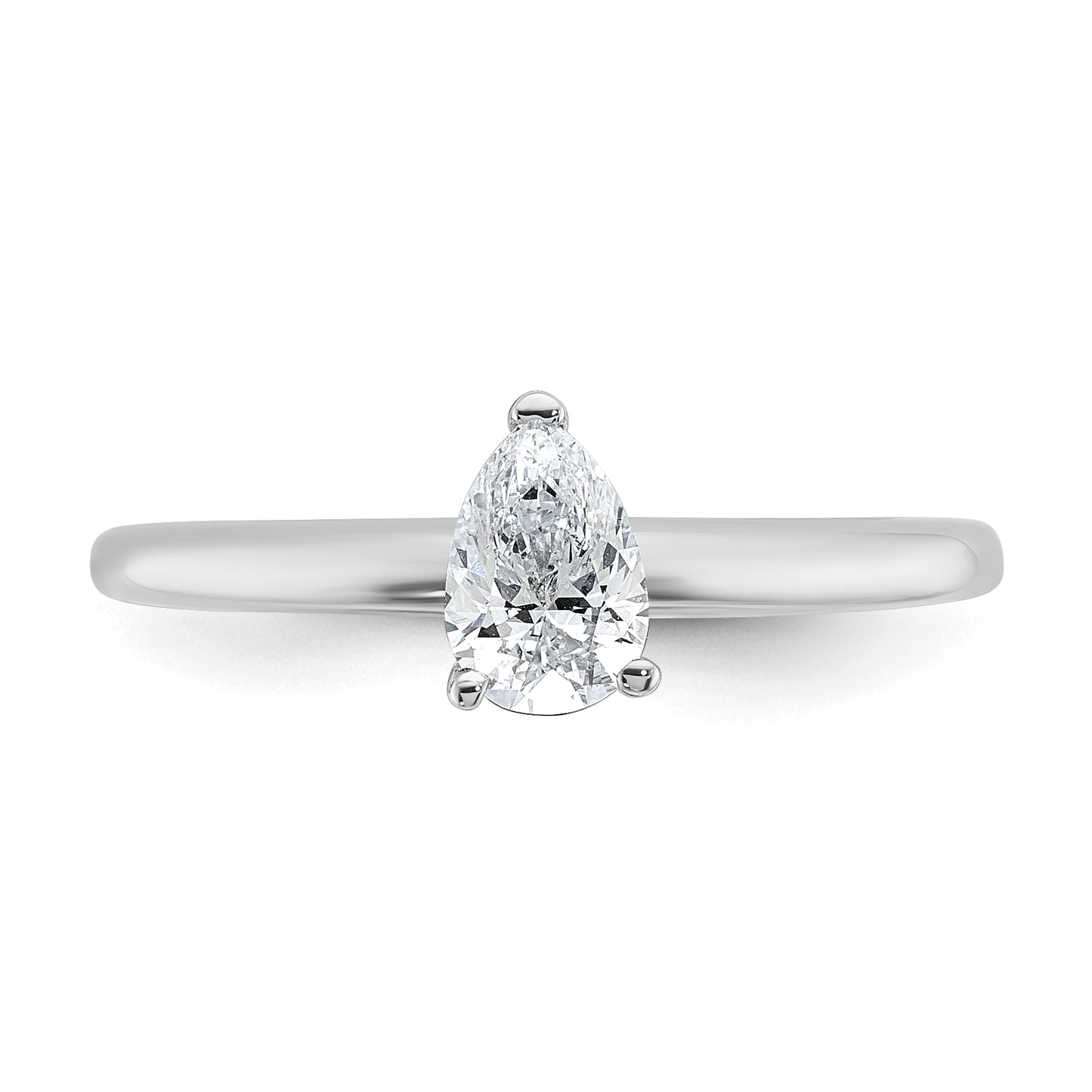 14k White Gold 1/2 Ct. Lab Grown Diamond VS/SI+ G+ Pear Solitare Engagement Ring