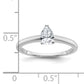 14k White Gold 1/2 Ct. Certified Lab Grown Diamond VS/SI+ G+ Pear Solitare Engagement Ring