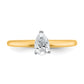 14k Two-tone 1/2 Ct. Certified Lab Grown Diamond VS/SI+ G+ Pear Solitare Engagement Ring