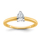 14k Two-tone 1/2 Ct. Certified Lab Grown Diamond VS/SI+ G+ Pear Solitare Engagement Ring