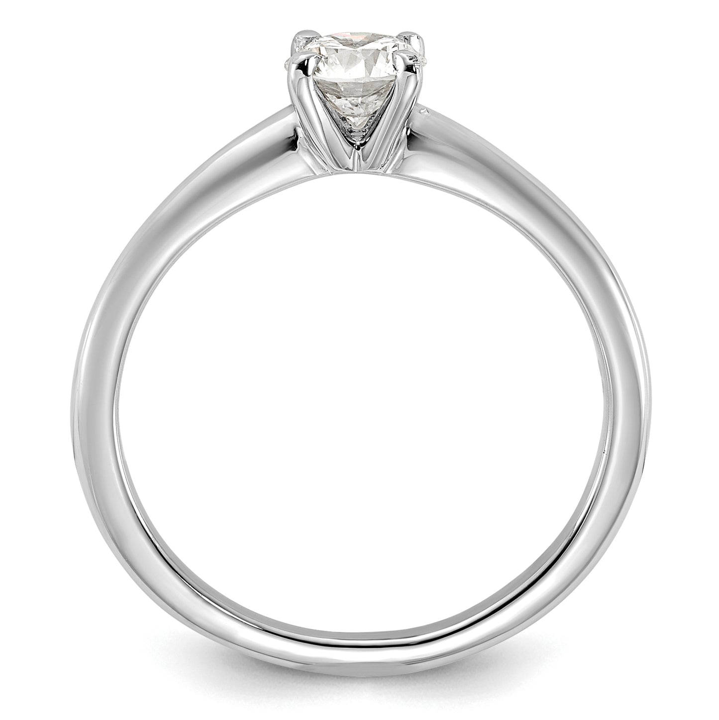 14k White Gold 1/2 Ct. Certified Lab Grown Diamond VS/SI+ G+ Round Solitaire Engagement Ring