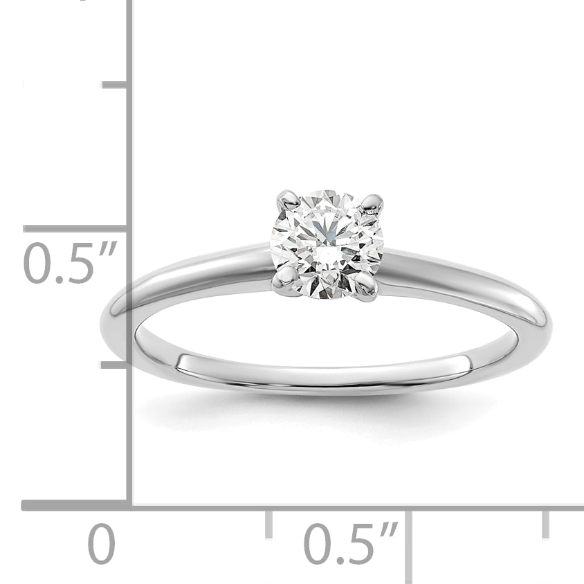 14k White Gold 1/2 Ct. Certified Lab Grown Diamond VS/SI+ G+ Round Solitaire Engagement Ring