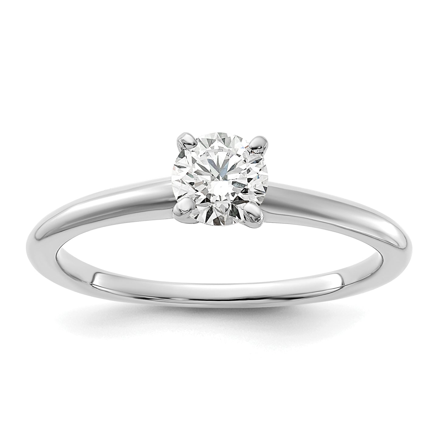 14k White Gold 1/2 Ct. Certified Lab Grown Diamond VS/SI+ G+ Round Solitaire Engagement Ring