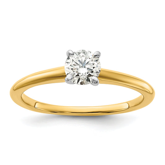 14k Two-tone 1/2 Ct. Lab Grown Diamond VS+ F+ Round Solitaire Engagement Ring