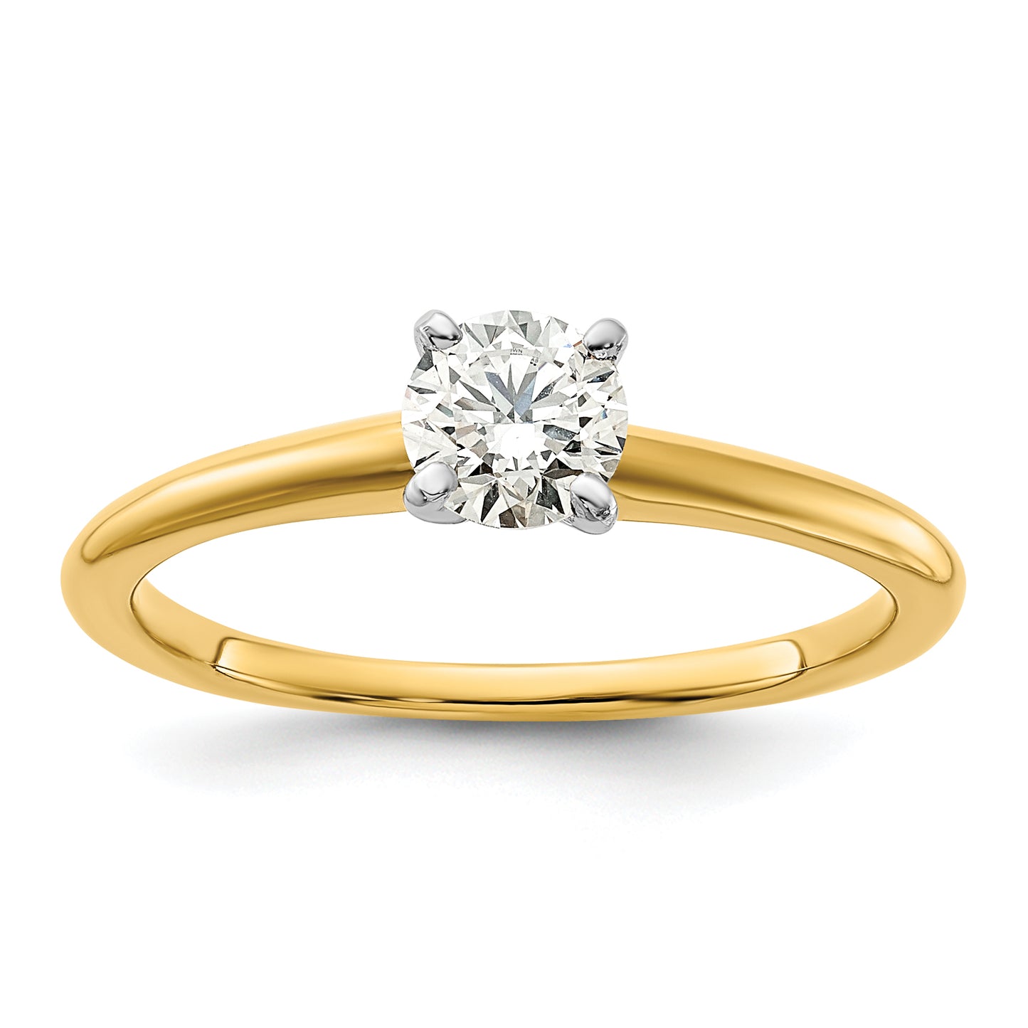 14K White/Rose Gold Rose Two-tone 1/2 Ct. Lab Grown Diamond VS+ F+ Round Solitaire Engagement Ring