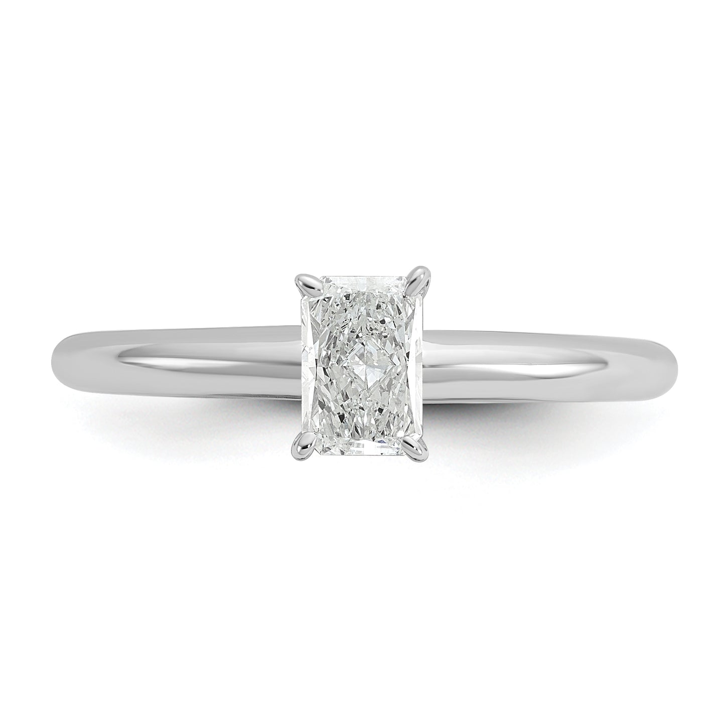 14k White Gold 1/2 Ct. Lab Grown Diamond VS/SI+ G+ Radiant Solitare Engagement Ring