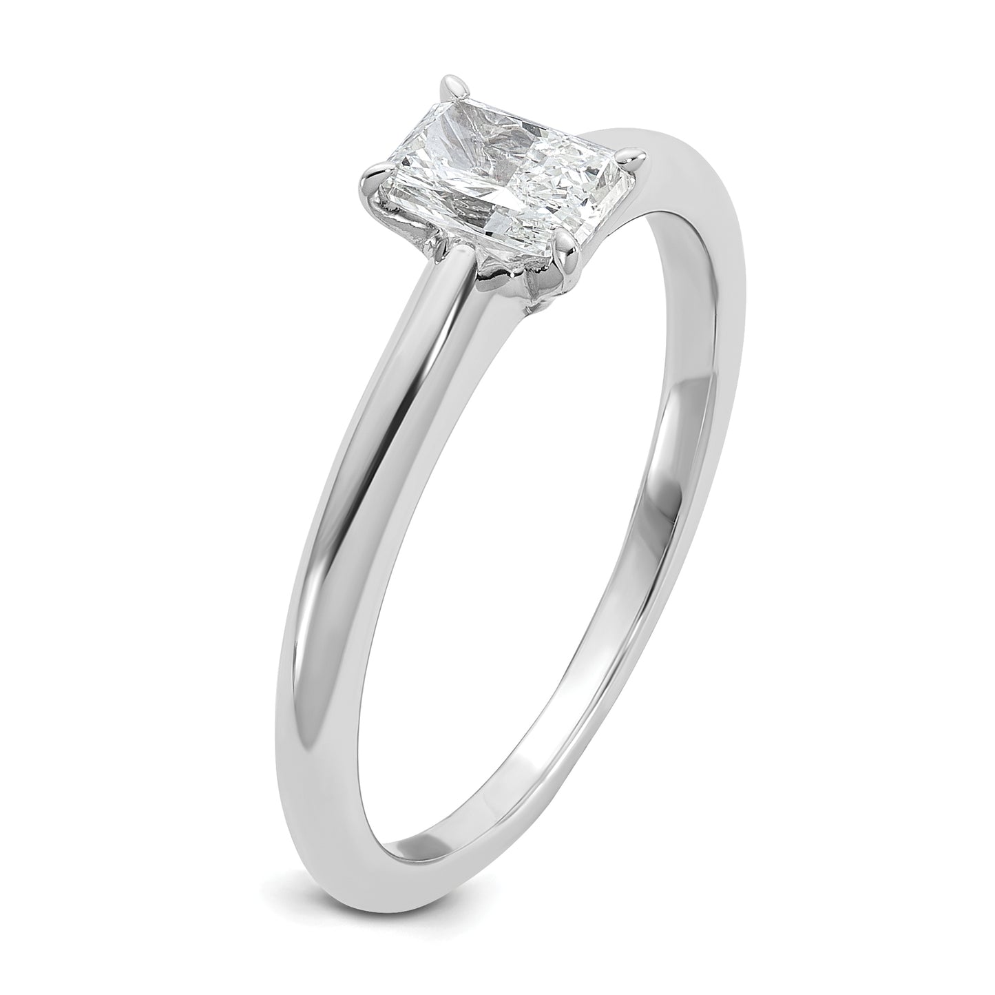 14k White Gold 1/2 Ct. Lab Grown Diamond VS/SI+ G+ Radiant Solitare Engagement Ring