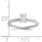 14k White Gold 1/2 Ct. Lab Grown Diamond VS/SI+ G+ Radiant Solitare Engagement Ring