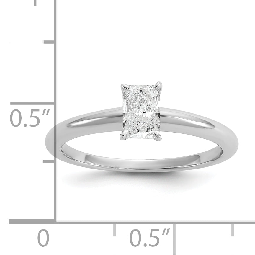 14k White Gold 1/2 Ct. Lab Grown Diamond VS/SI+ G+ Radiant Solitare Engagement Ring