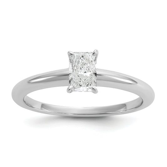 14k White Gold 1/2 Ct. Certified Lab Grown Diamond VS/SI+ G+ Radiant Solitare Engagement Ring