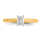 14k Two-tone 1/2 Ct. Certified Lab Grown Diamond VS/SI+ G+ Radiant Solitare Engagement Ring