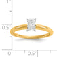 14k Two-tone 1/2 Ct. Lab Grown Diamond VS/SI+ G+ Radiant Solitare Engagement Ring