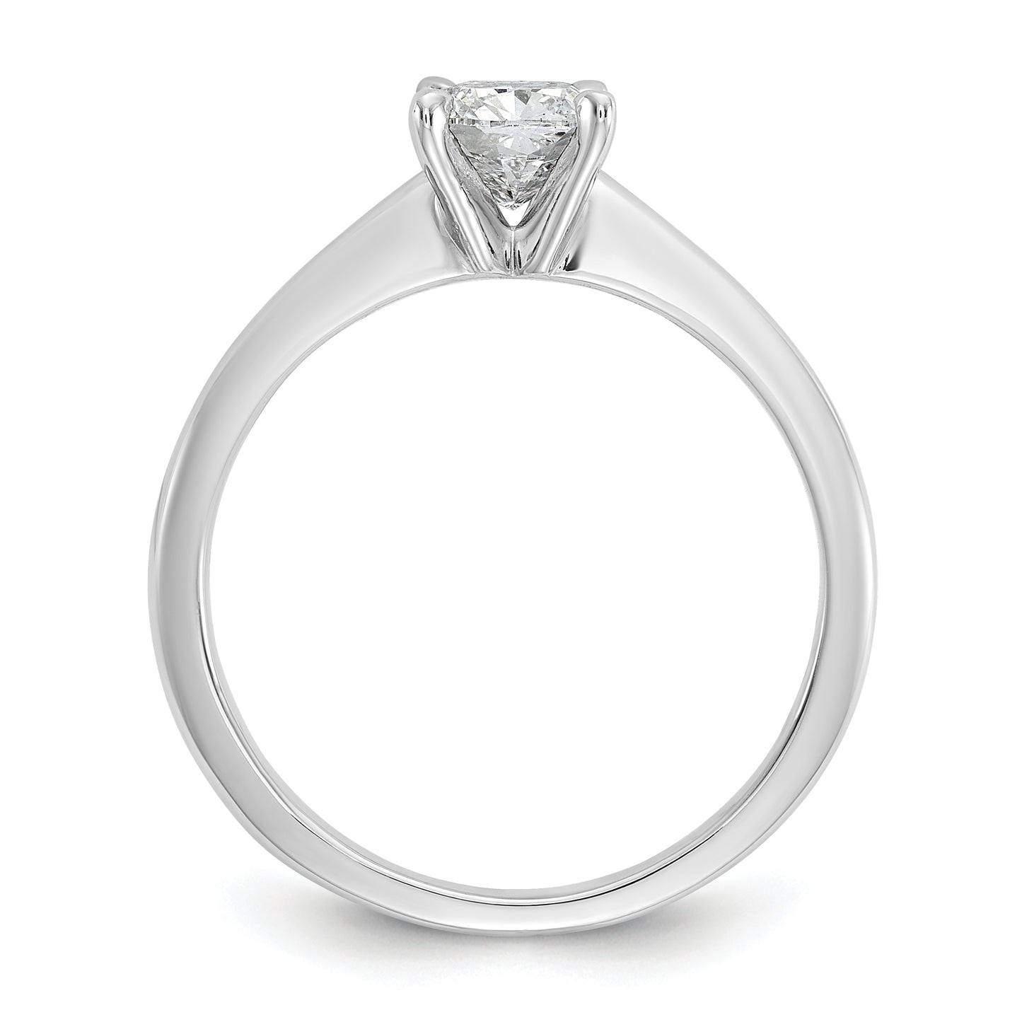 14k White Gold 3/4 Ct. Certified Lab Grown Diamond VS/SI+ G+ Cushion Solitare Engagement Ring