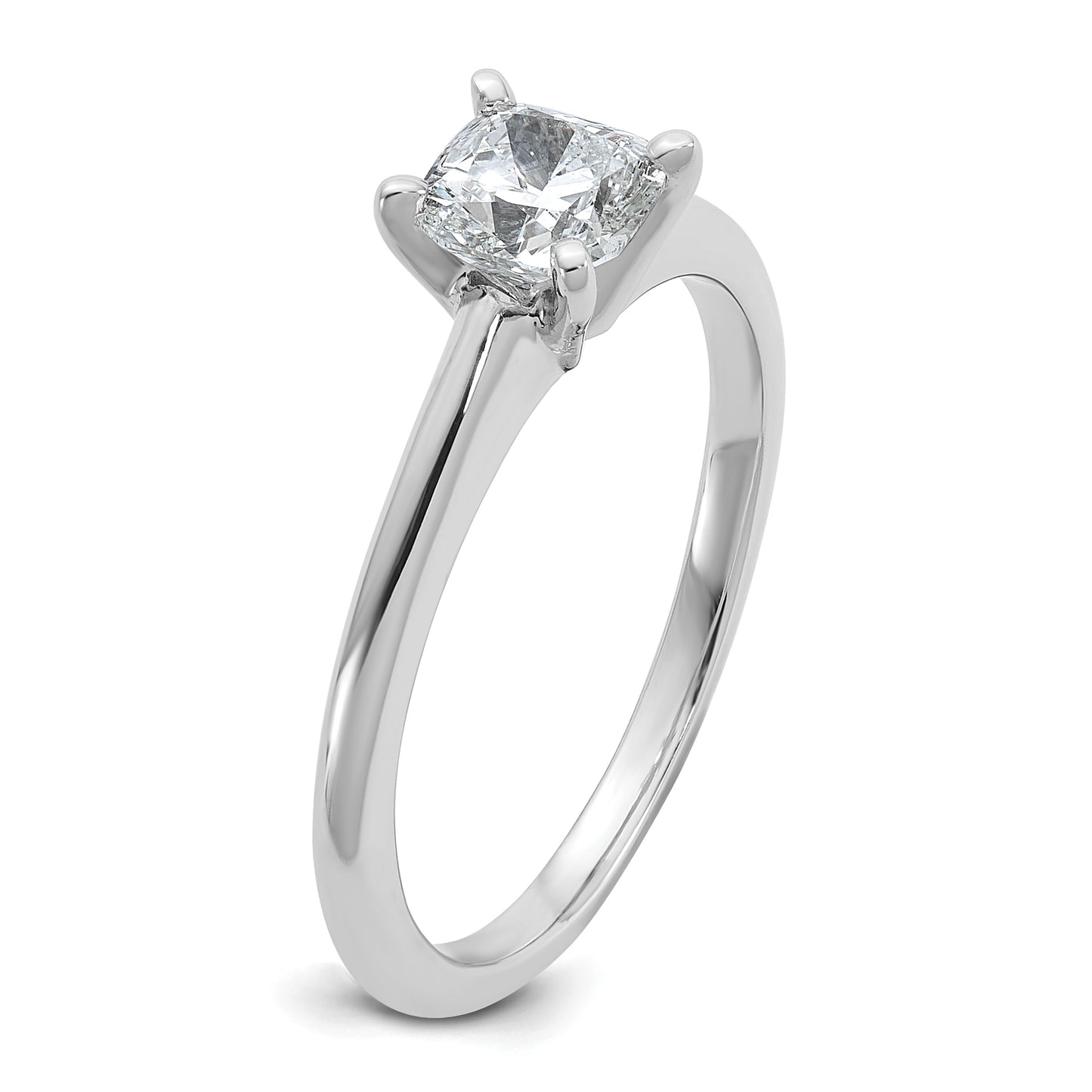 14k White Gold 3/4 Ct. Certified Lab Grown Diamond VS/SI+ G+ Cushion Solitare Engagement Ring