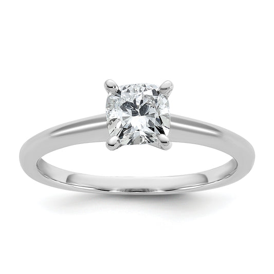 14k White Gold 3/4 Ct. Lab Grown Diamond VS/SI+ G+ Cushion Solitare Engagement Ring