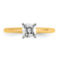 14k Two-tone 3/4 Ct. Lab Grown Diamond VS/SI+ G+ Cushion Solitare Engagement Ring