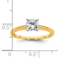 14k Two-tone 3/4 Ct. Lab Grown Diamond VS/SI+ G+ Cushion Solitare Engagement Ring