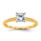 14k Two-tone 3/4 Ct. Lab Grown Diamond VS/SI+ G+ Cushion Solitare Engagement Ring