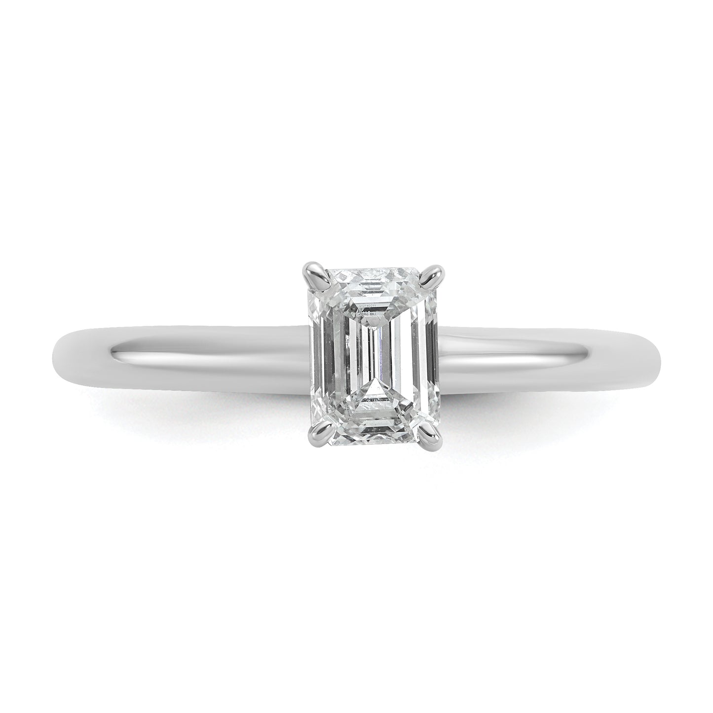 14k White Gold 3/4 Ct. Lab Grown Diamond VS/SI+ G+ Emerald Solitare Engagement Ring