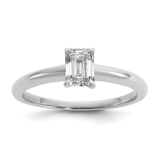 14k White Gold 3/4 Ct. Lab Grown Diamond VS/SI+ G+ Emerald Solitare Engagement Ring