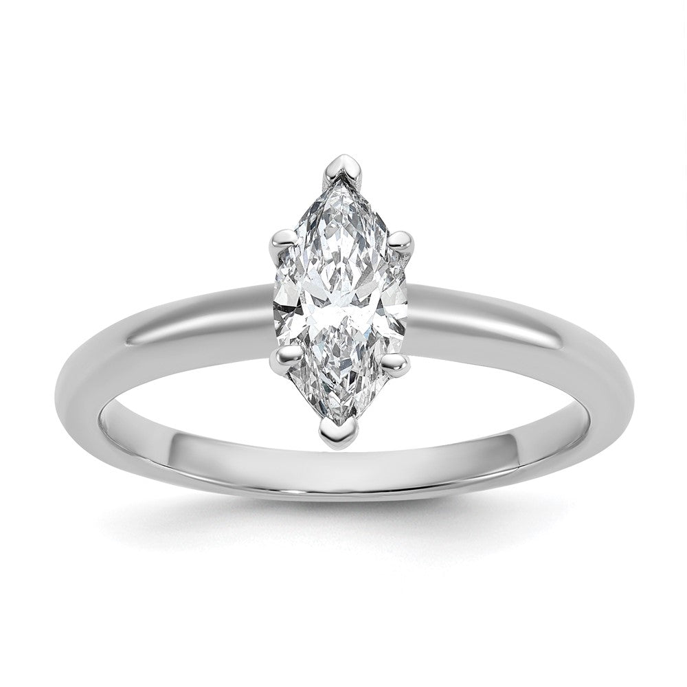 14k White Gold 3/4 Ct. Certified Lab Grown Diamond VS/SI+ G+ Marquise Solitare Engagement Ring