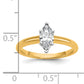 14k Two-tone 3/4 Ct. Lab Grown Diamond VS/SI+ G+ Marquise Solitare Engagement Ring