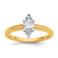 14k Two-tone 3/4 Ct. Lab Grown Diamond VS/SI+ G+ Marquise Solitare Engagement Ring