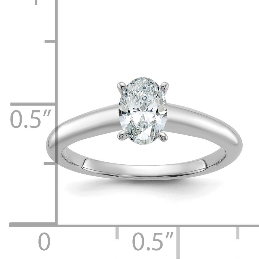 14k White Gold 3/4 Ct. Certified Lab Grown Diamond VS/SI+ G+ Oval Solitare Engagement Ring