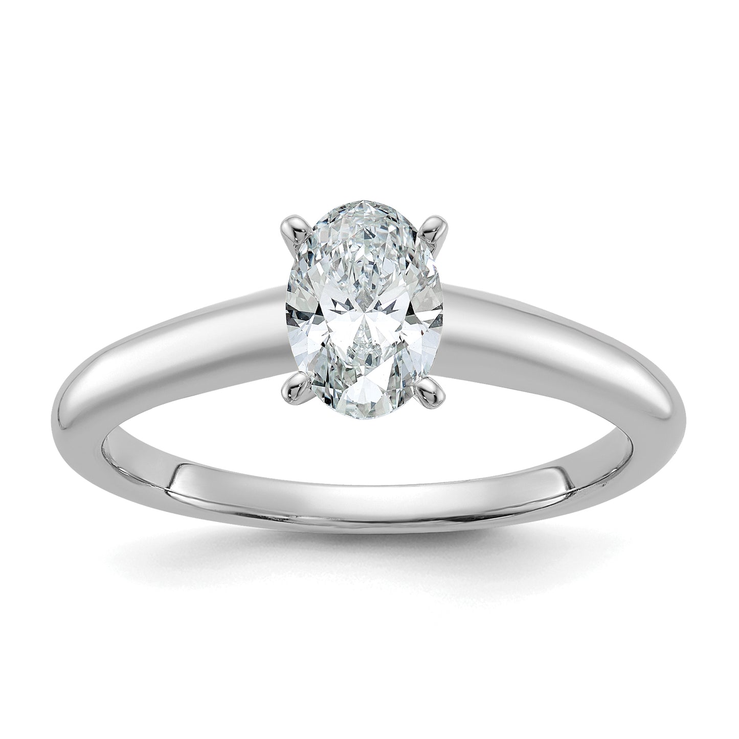 14k White Gold 3/4 Ct. Certified Lab Grown Diamond VS/SI+ G+ Oval Solitare Engagement Ring