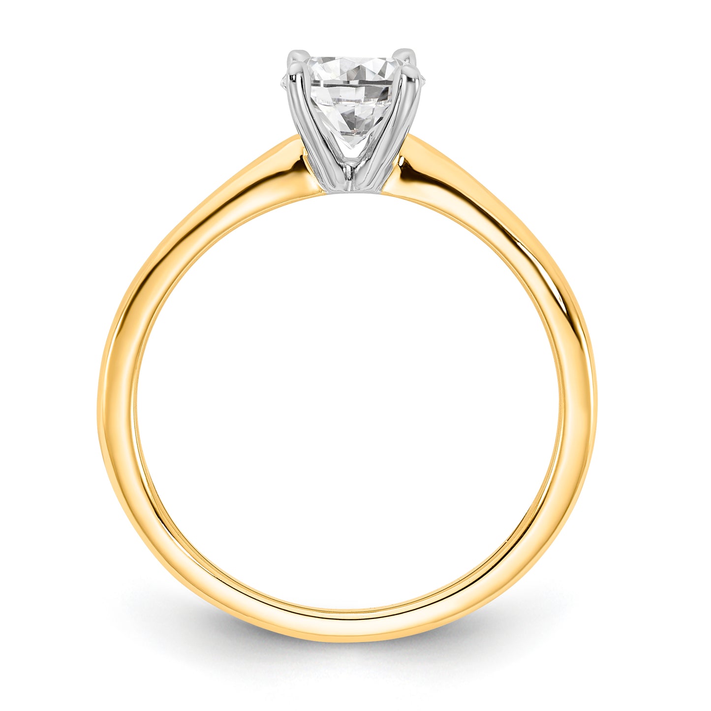 14k Two-tone 3/4 Ct. Lab Grown Diamond VS/SI+ G+ Oval Solitare Engagement Ring