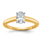 14k Two-tone 3/4 Ct. Certified Lab Grown Diamond VS/SI+ G+ Oval Solitare Engagement Ring