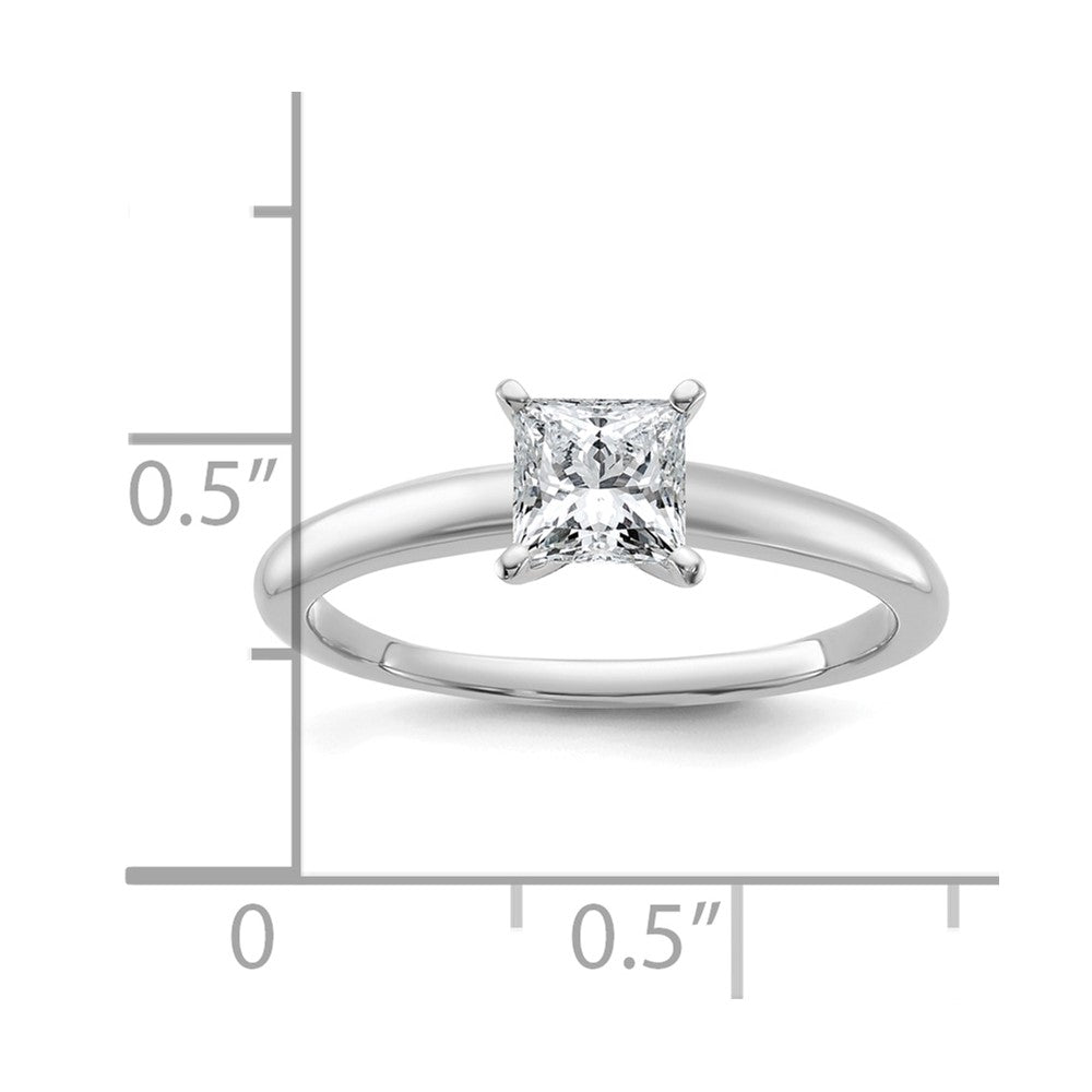 14k White Gold 3/4 Ct. Certified Lab Grown Diamond VS/SI+ G+ Princess Solitare Engagement Ring