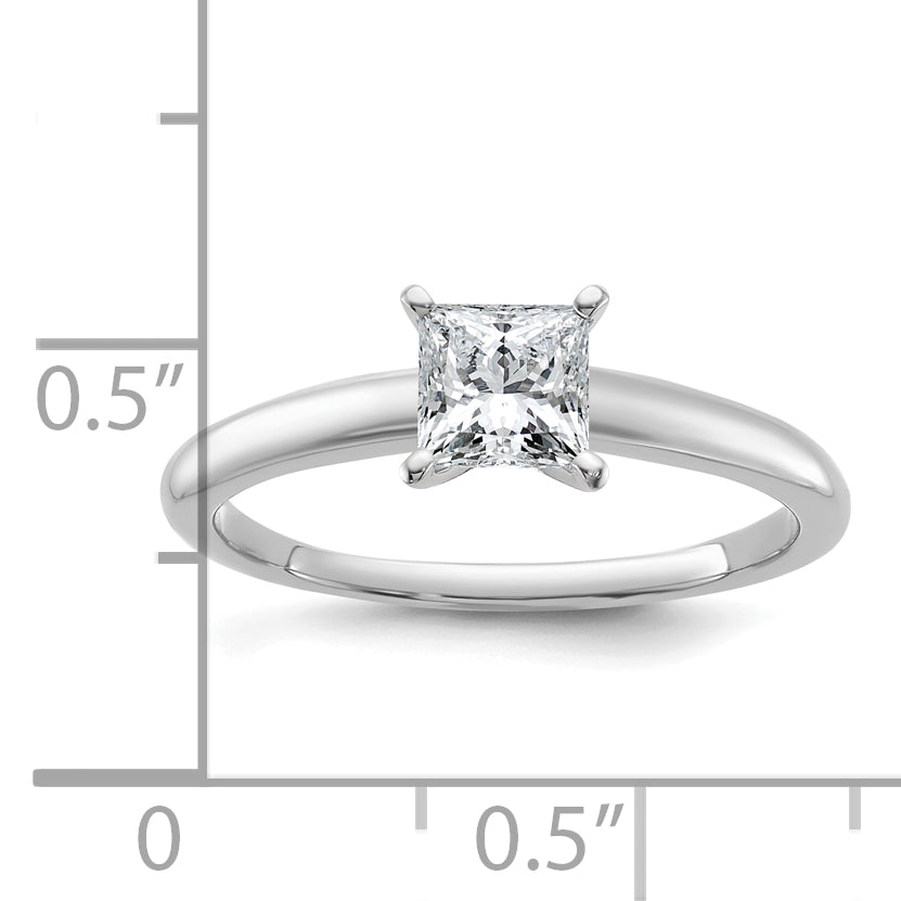 14k White Gold 3/4 Ct. Lab Grown Diamond VS/SI+ G+ Princess Solitare Engagement Ring