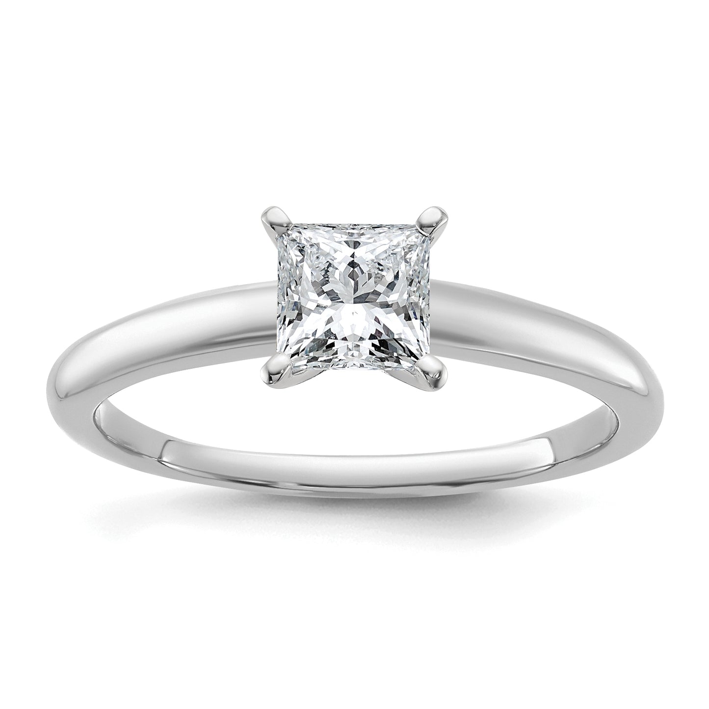 14k White Gold 3/4 Ct. Lab Grown Diamond VS/SI+ G+ Princess Solitare Engagement Ring