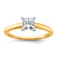 14k Two-tone 3/4 Ct. Certified Lab Grown Diamond VS/SI+ G+ Princess Solitare Engagement Ring