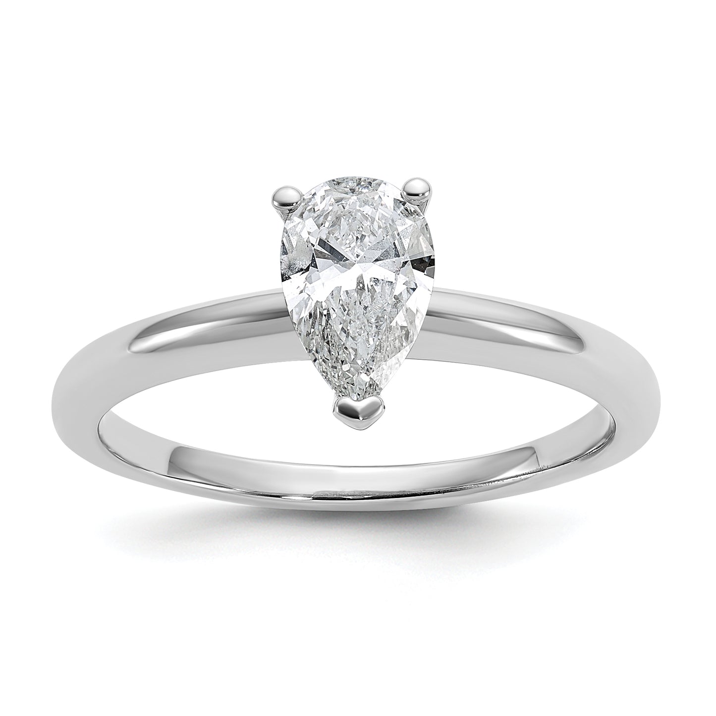 14k White Gold 3/4 Ct. Lab Grown Diamond VS/SI+ G+ Pear Solitare Engagement Ring